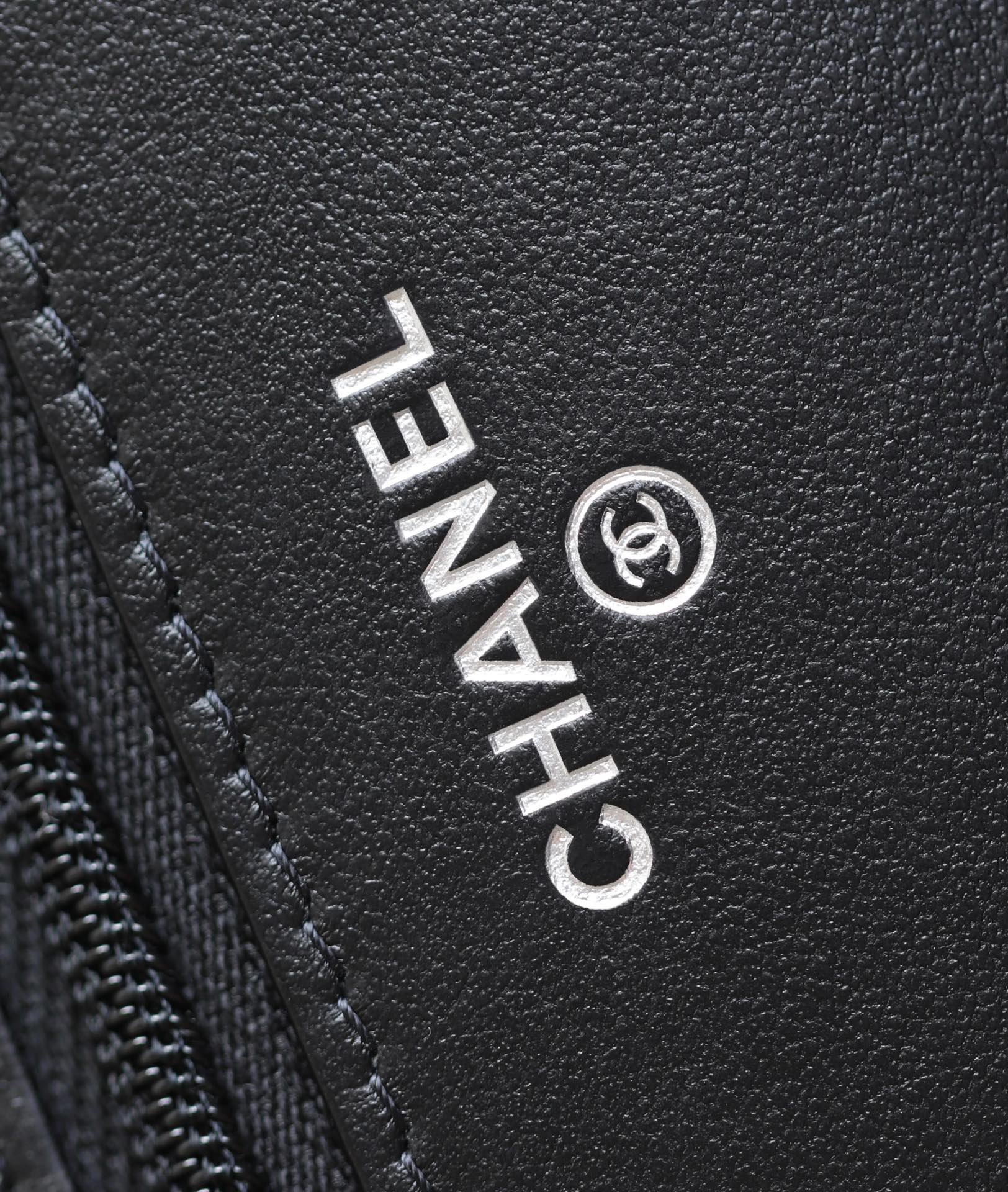 CHANEL WOC 19 BLACK LAMBSKIN SILVER HARDWARE