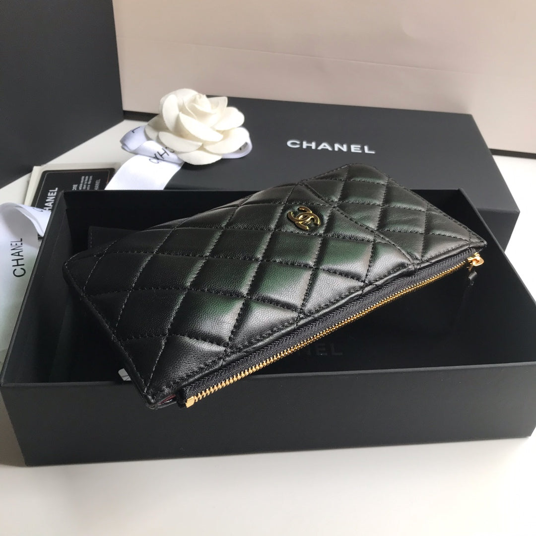 CHANEL MOBILE PURSE 19.5 BLACK GRAINED CALFSKIN GOLD ICON