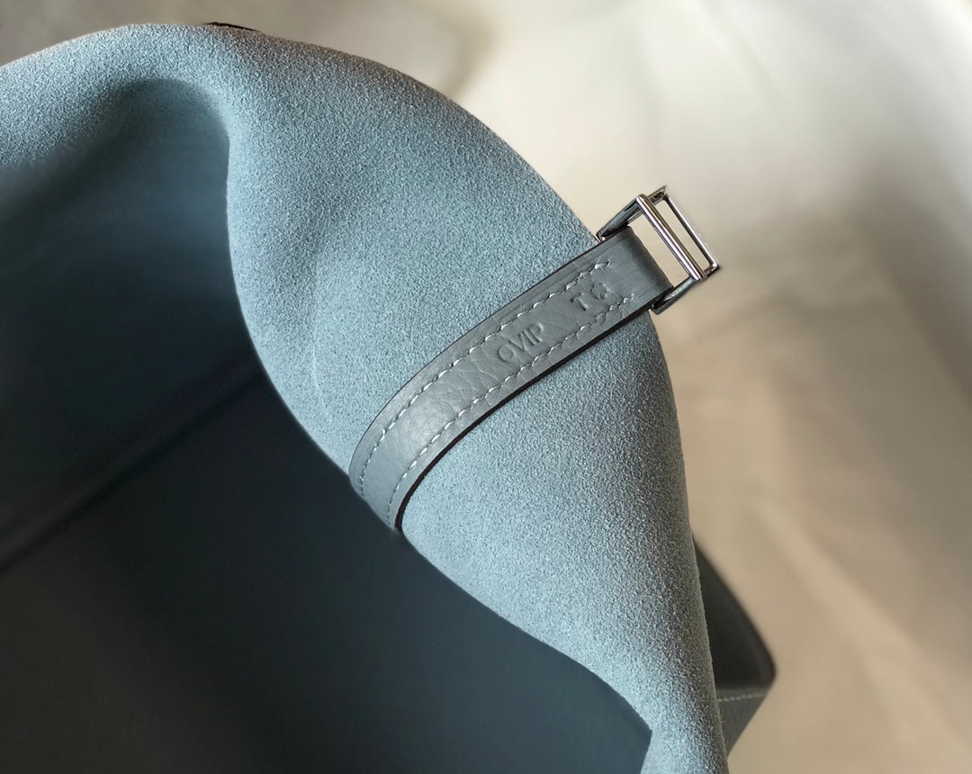 HERMES picotin lock 22 stone blue togo shw