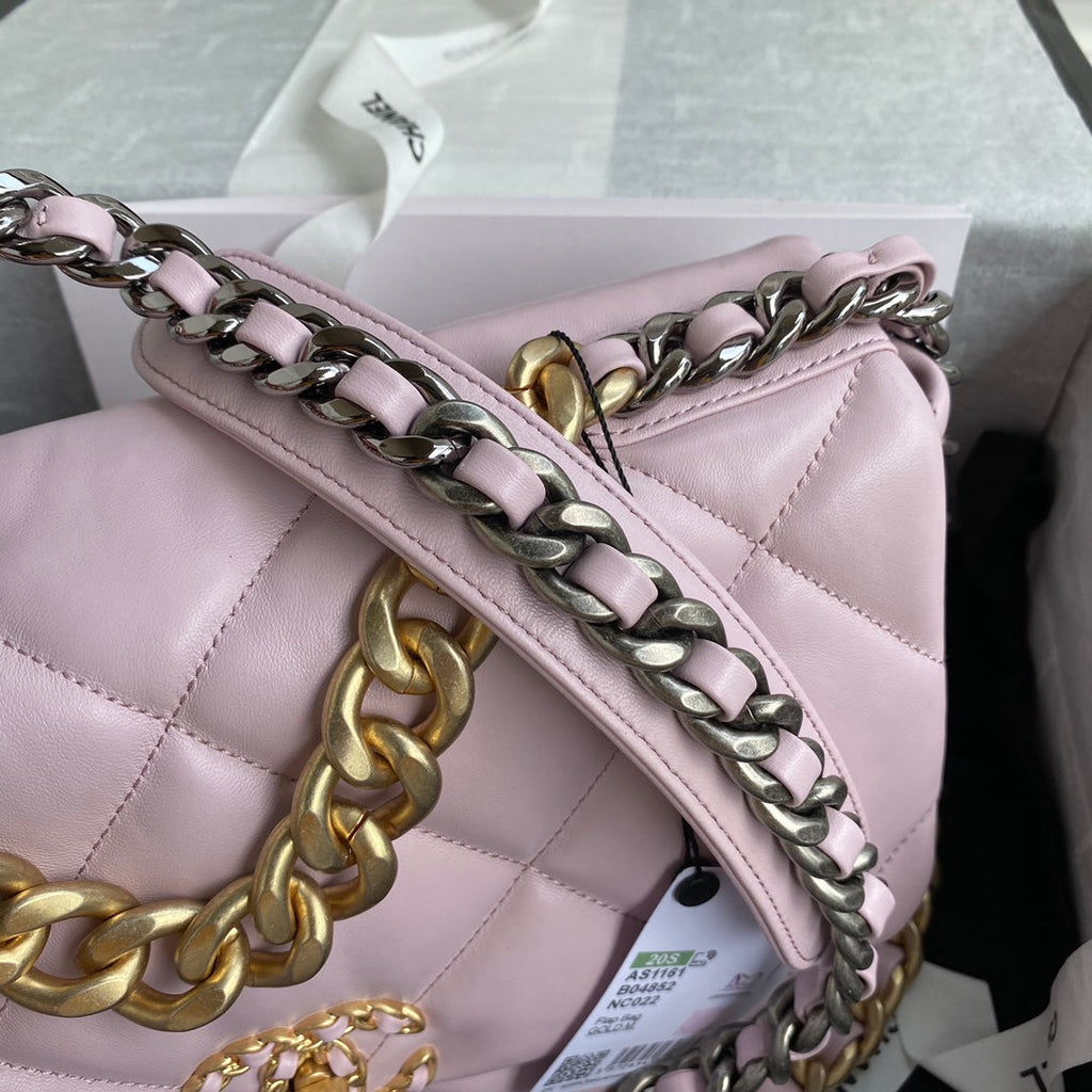CHANEL 26 SMALL BAG IN LIGHT PINK CALFSKIN