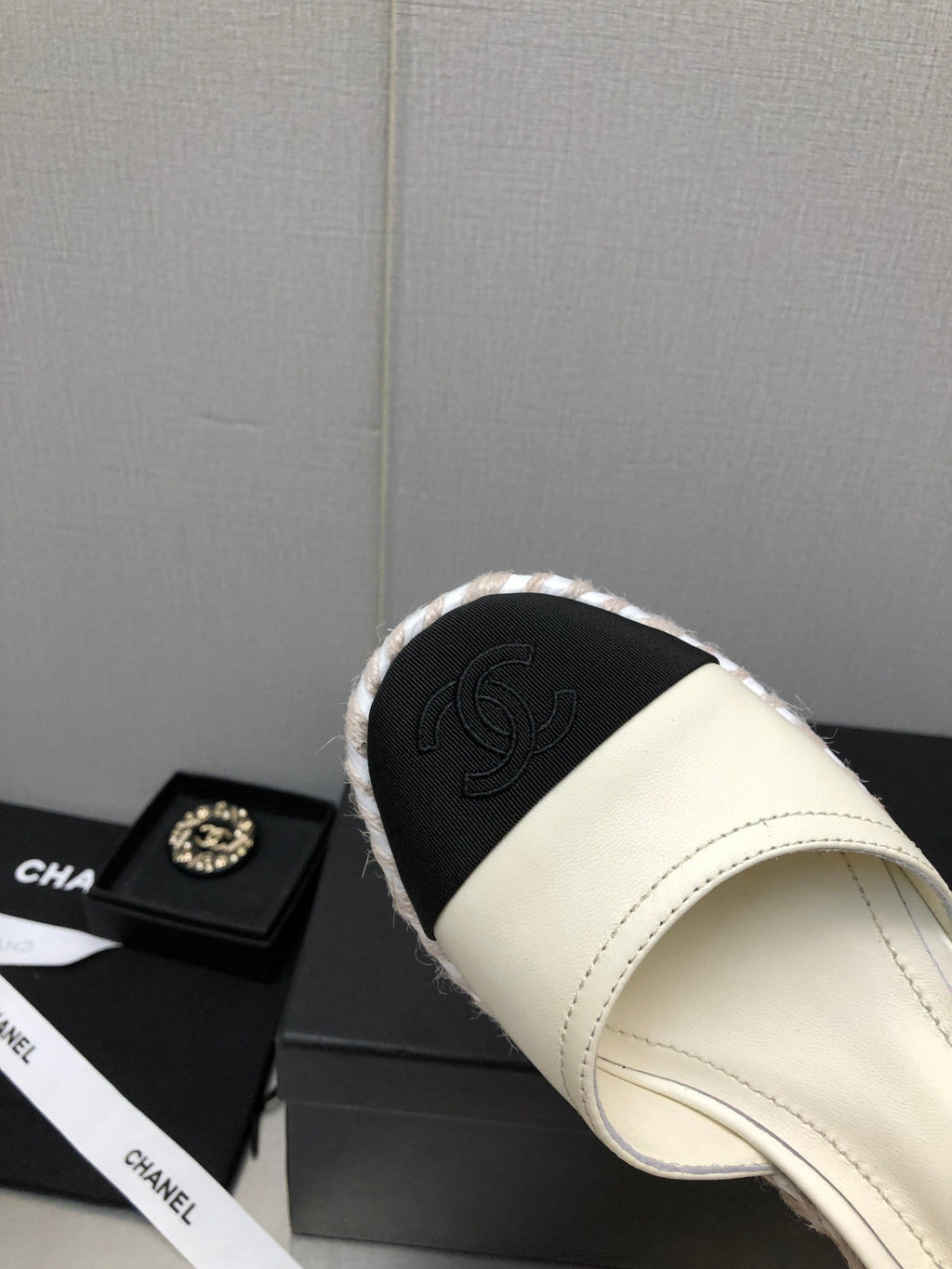 CHANEL MARY JANE WEDGE WHITE LAMBSKIN