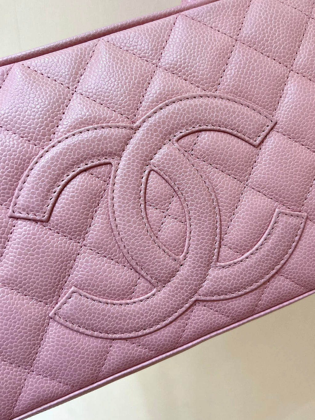 CHANEL 25S  QUILTED CAVIAR BOWLING BAG 27 IN PINK CALFSKIN