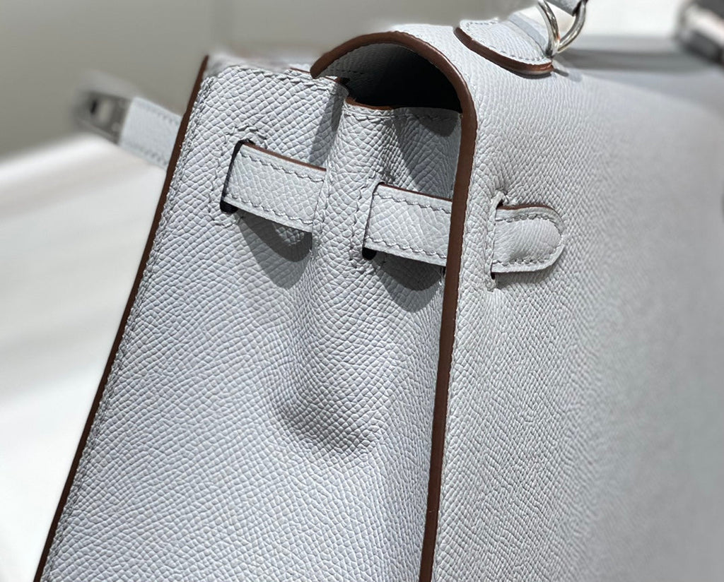 HERMES KELLY 25CM IN GRIS PERLE EPSOM CALFSKIN PALLADIUM HARDWARE