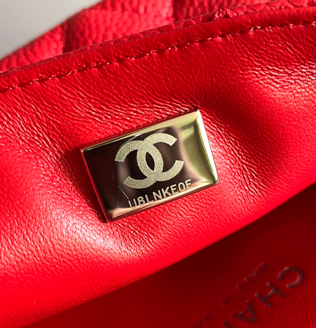 CHANEL MINI RECTANGLE FLAP BAG 20CM RED CAVIAR SILVER HARDWARE