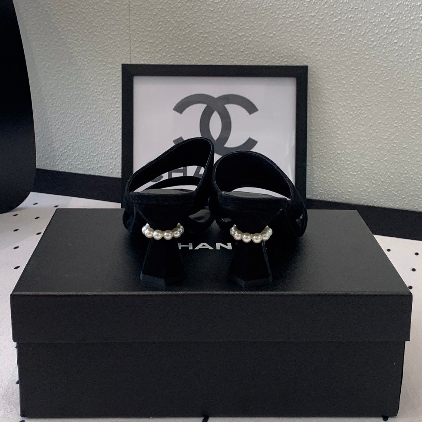 CHANEL MULES black LAMBSKIN