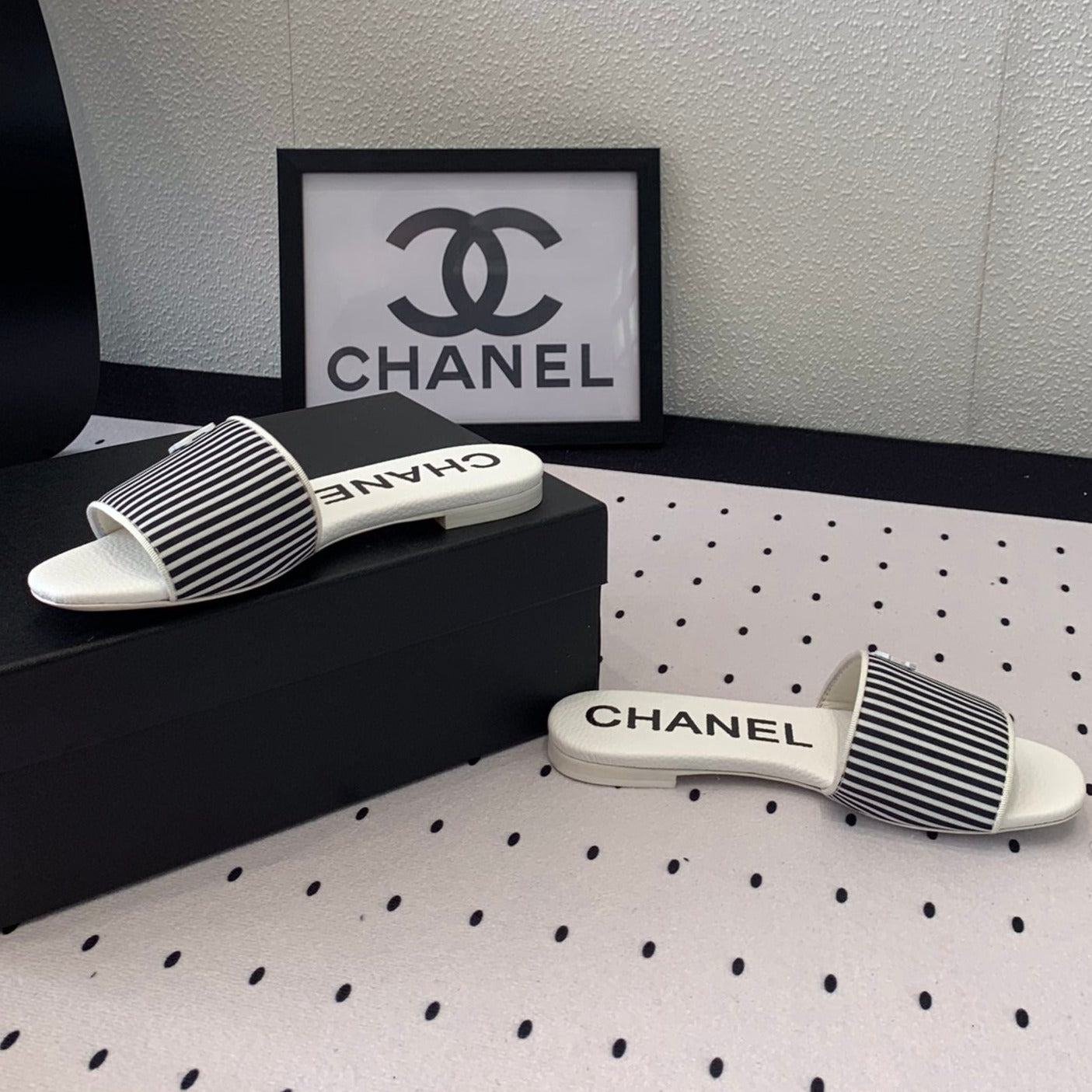CHANEL MULES black 1 LAMBSKIN