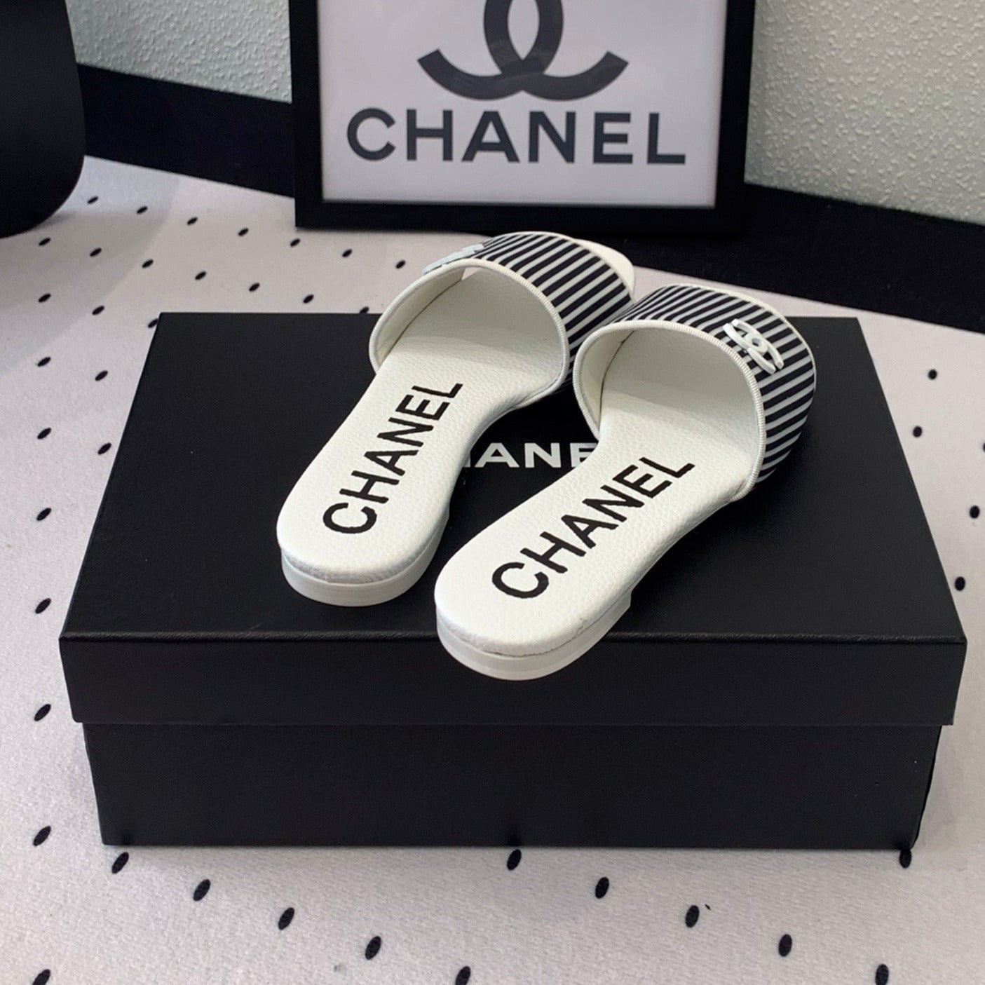 CHANEL MULES black 1 LAMBSKIN