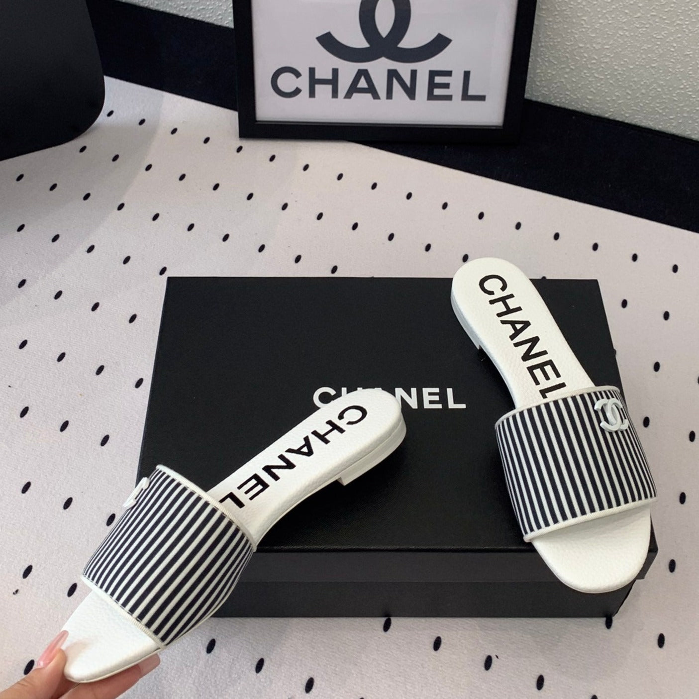 CHANEL MULES black 1 LAMBSKIN