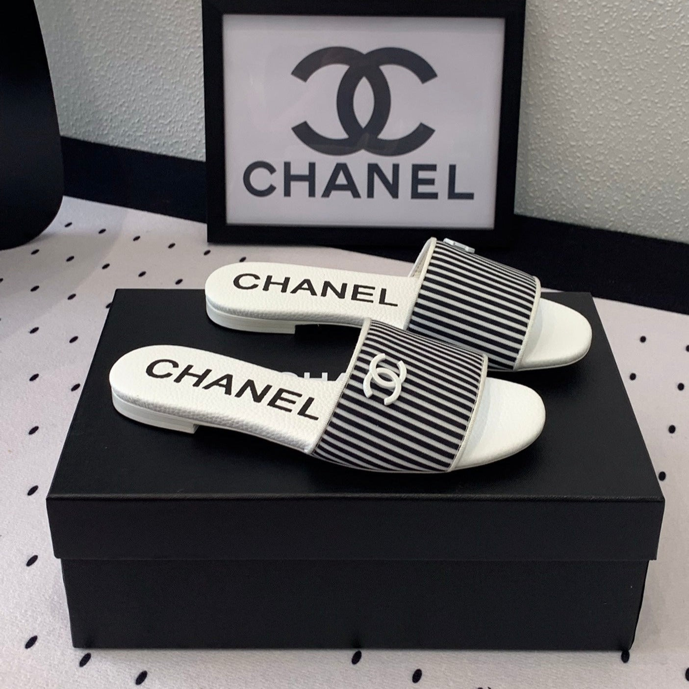 CHANEL MULES black 1 LAMBSKIN