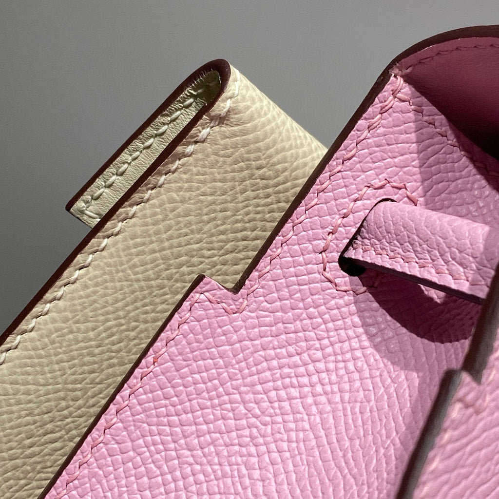 HERMES KELLY DOLL PICTO MINI 18 PINK MIX BROWN CALFSKIN