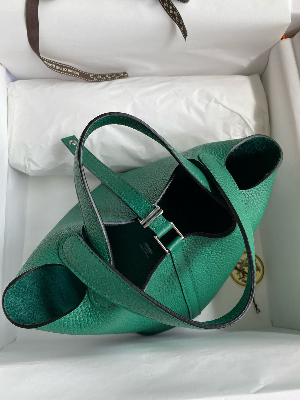 HERMES PICOTIN LOCK 18 EMERALD TOGO GOLD HARDWARE