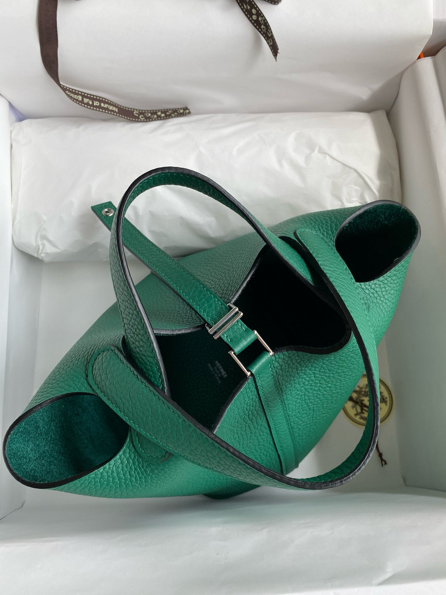 HERMES PICOTIN LOCK 18 EMERALD TOGO GOLD HARDWARE