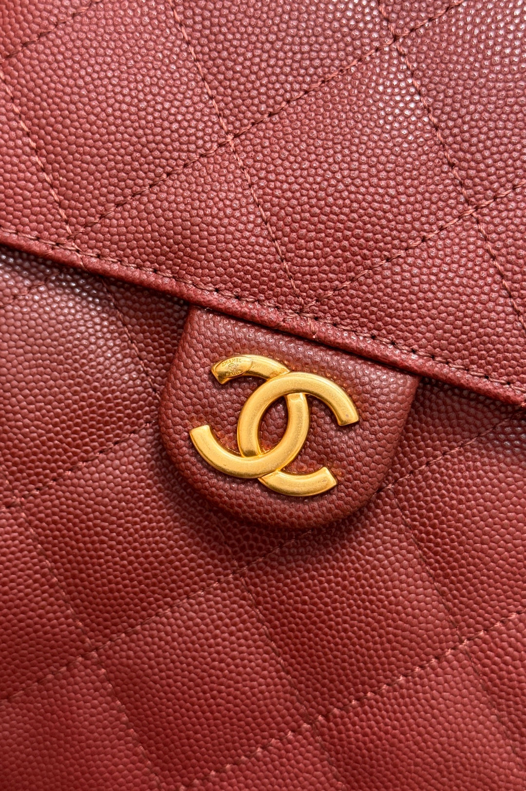 CHANEL 25S HOBO BAG 40 IN DARK RED CAVIAR WITH GOLD HARDWARE