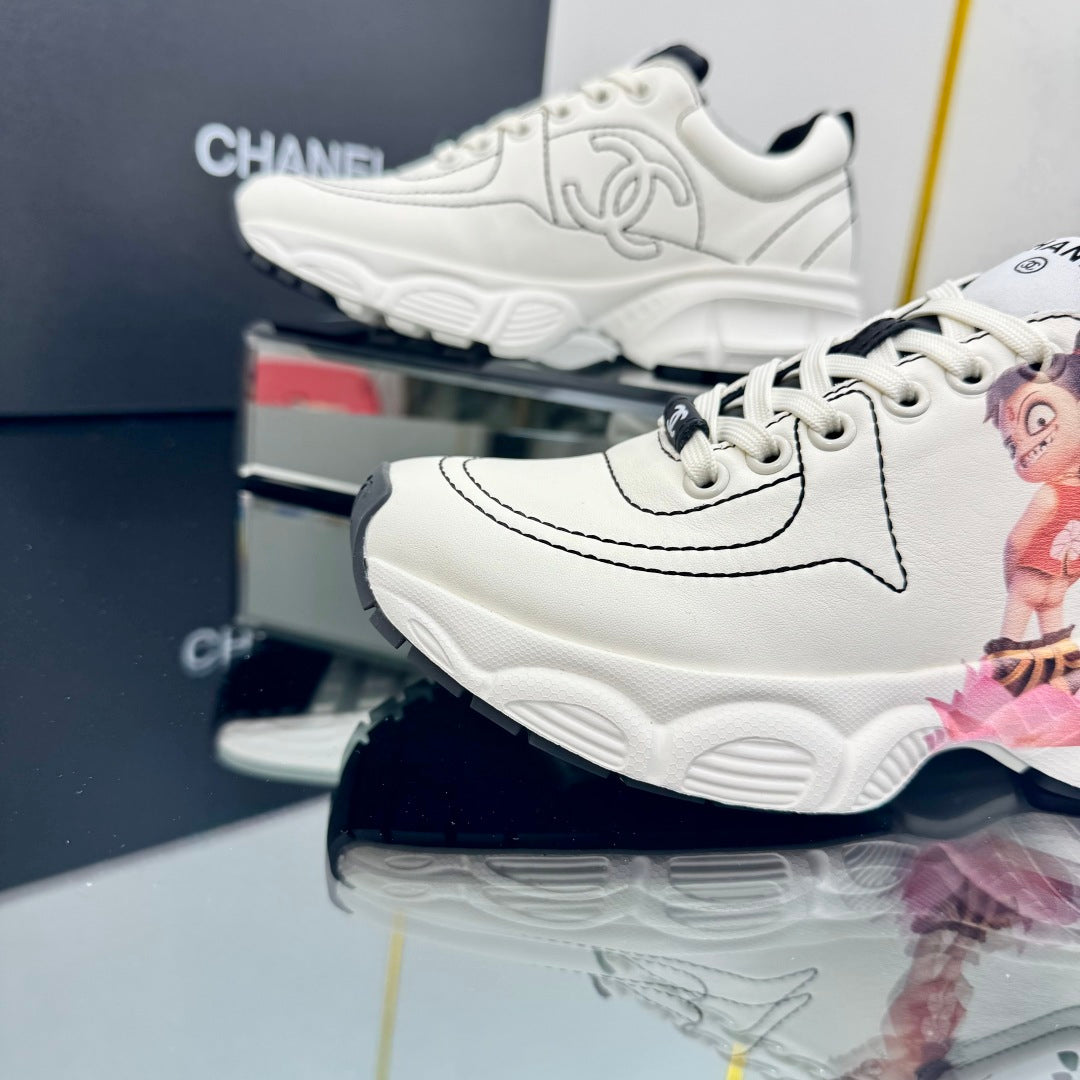CHANEL TRAINERS SNEAKER IN WHITE CALFSKIN WITH STICKER 238624