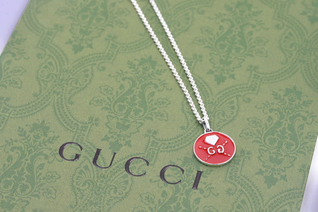 18K Double Gucci Ghost Red Necklace