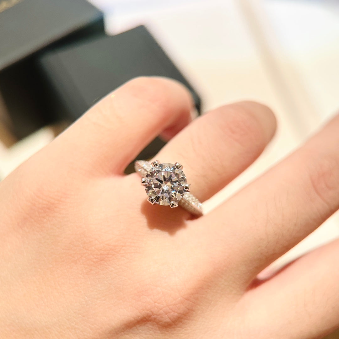 18K Tiffany Pave Tiffany Setting Engagement Ring