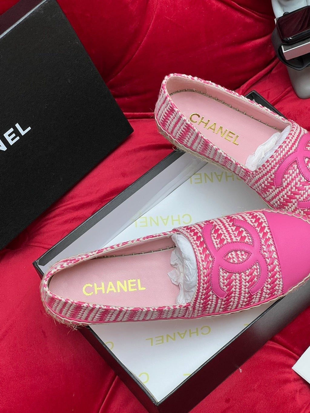 CHANEL LOAFERS IN LIGHT PINK LAMBSKIN
