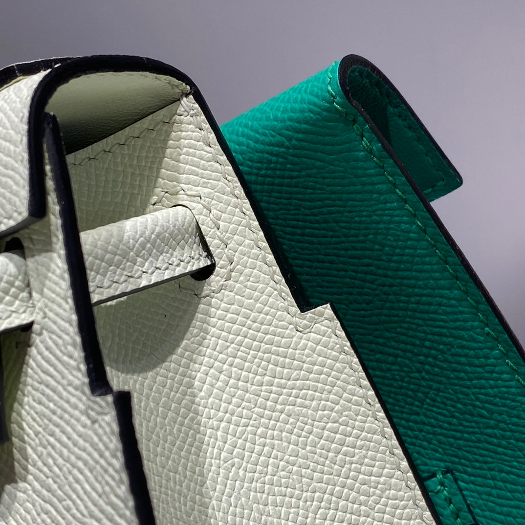 HERMES KELLY DOLL 18 IN LIGHT GREEN CALFSKIN
