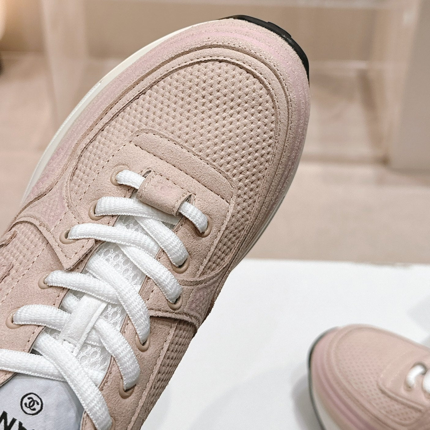 CHANEL Pale Pink Sneaker Breathable mesh