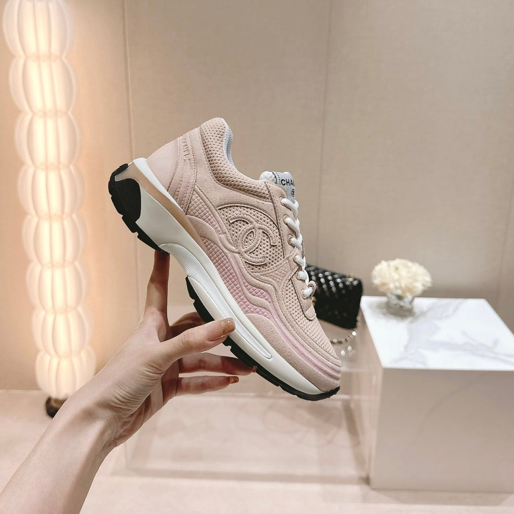 CHANEL Pale Pink Sneaker Breathable mesh