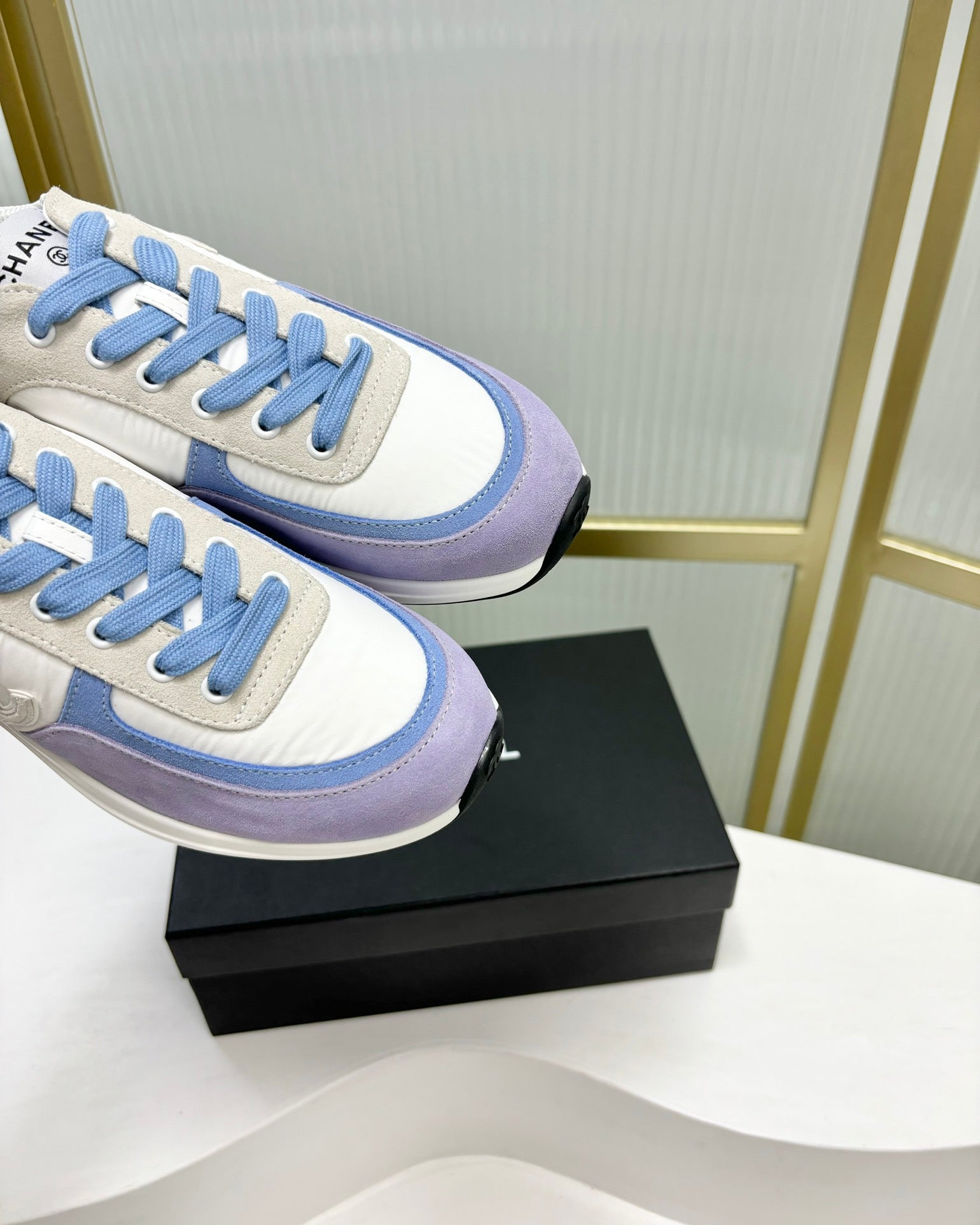 CHANEL SNEAKER IN AMETHYST PURPLE MIX GREY SUEDE
