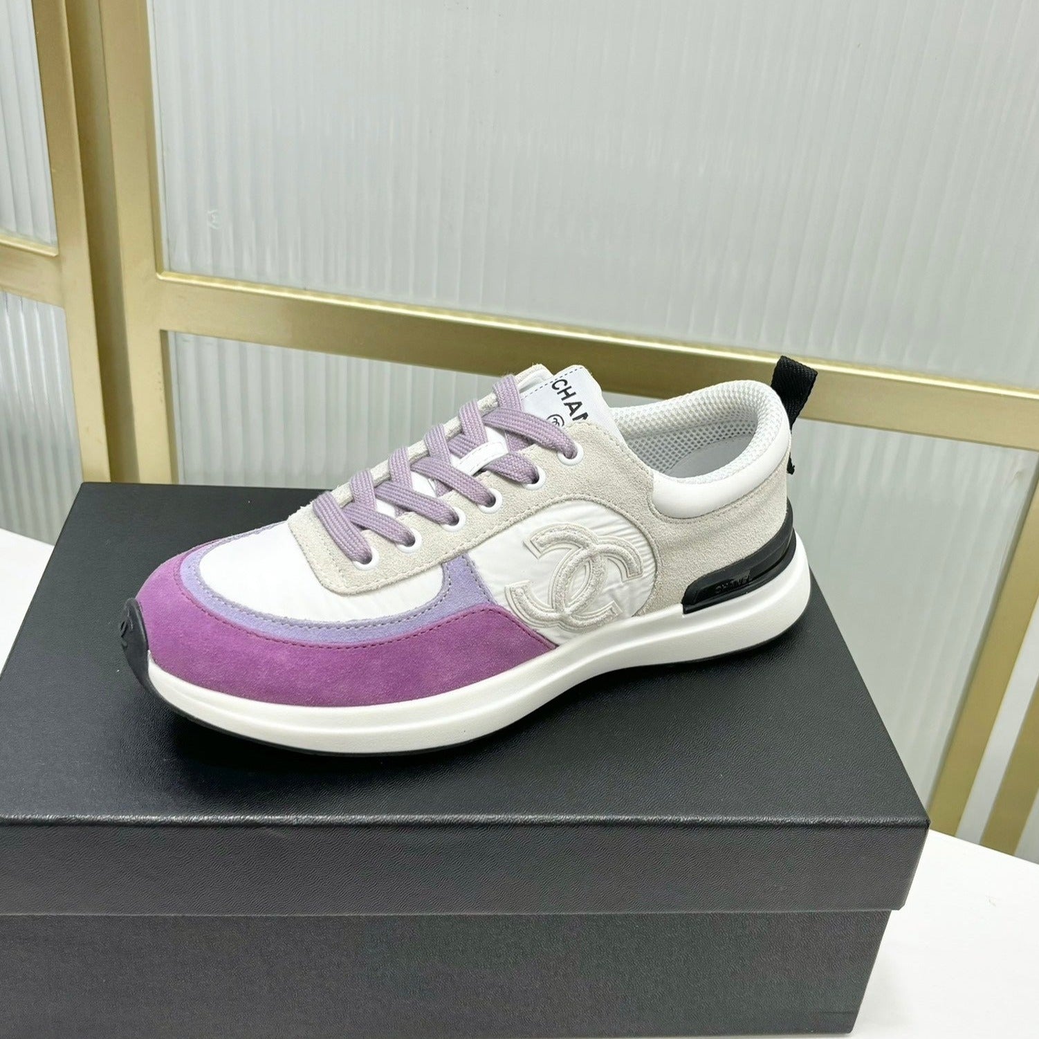 CHANEL SNEAKER IN VIOLET MIX GREY SUEDE