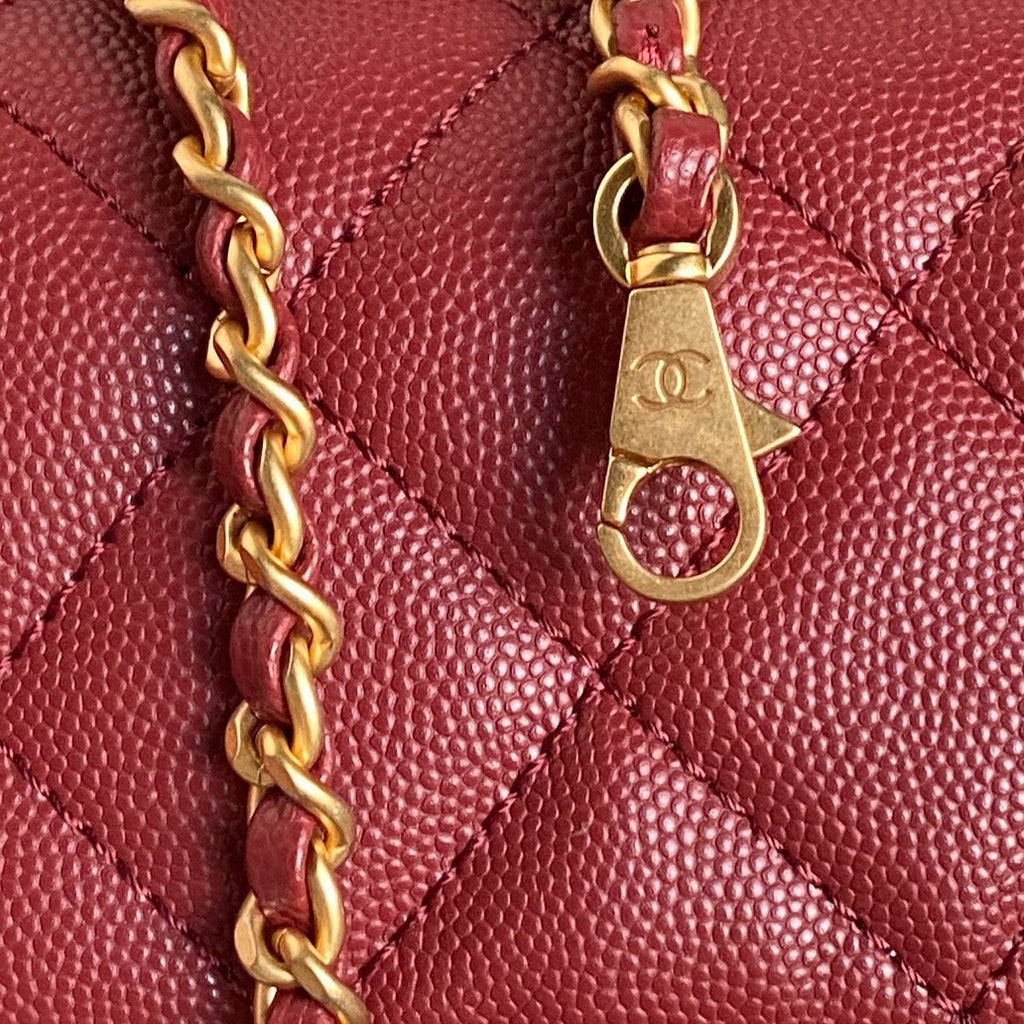 CHANEL RETRO STYLE FLAP BAG 19 IN STILETTO RED GRAINED CALFSKIN GOLD HARDWARE