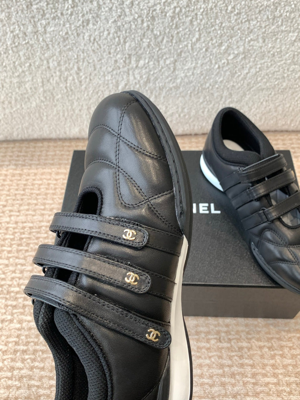 CHANEL MARY JANE SNEAKERS IN BLACK LAMBSKIN