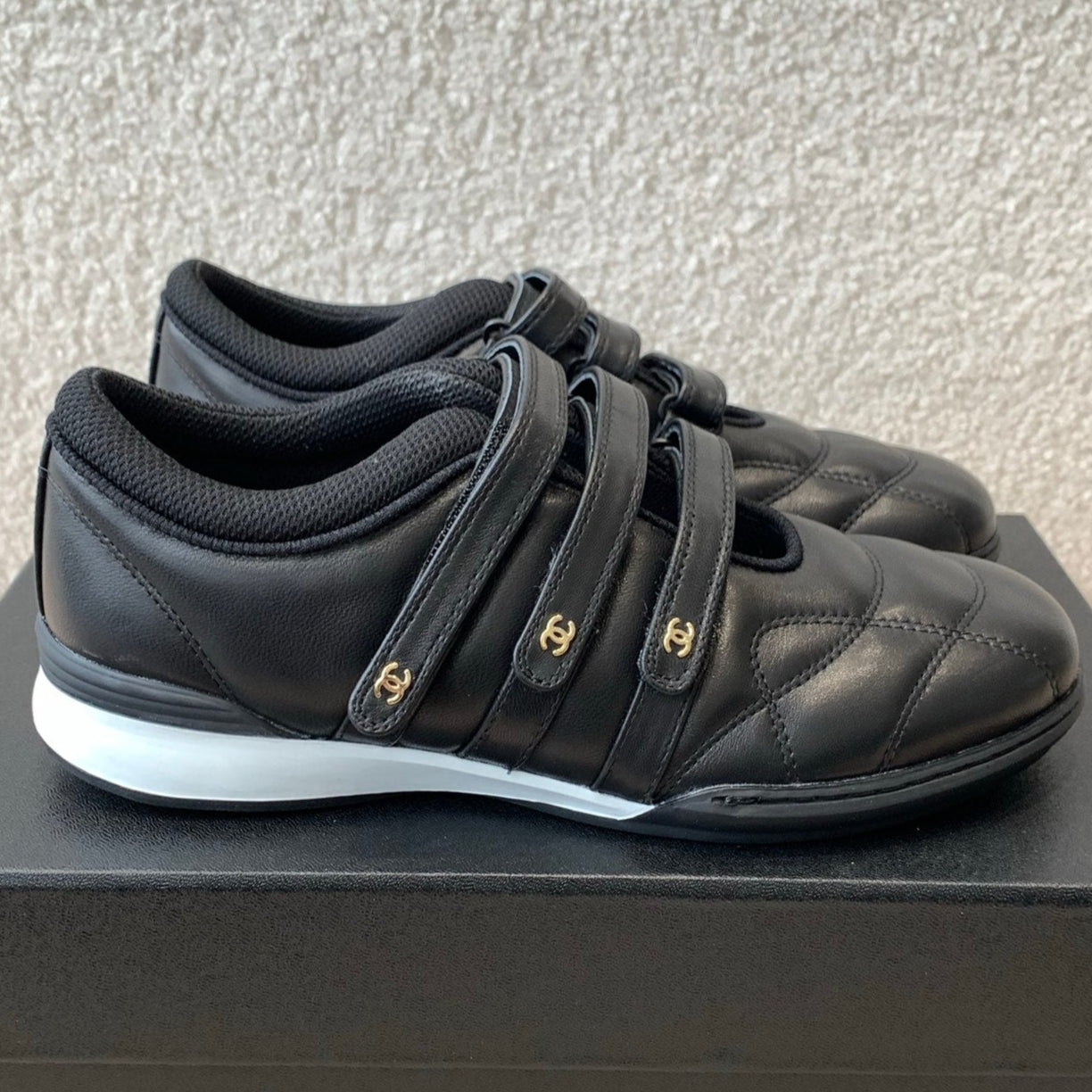 CHANEL MARY JANE SNEAKERS IN BLACK LAMBSKIN