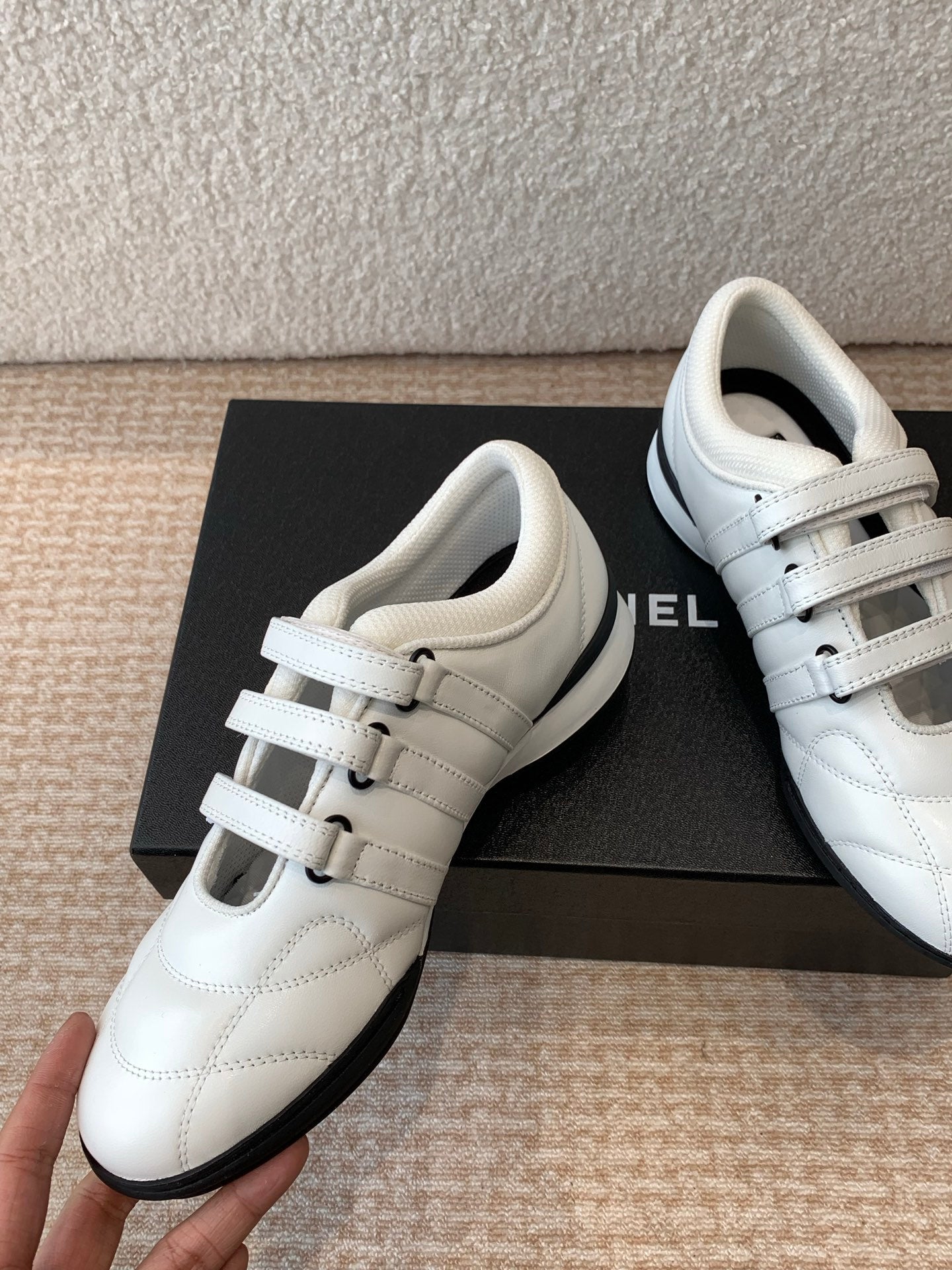 CHANEL MARY JANE SNEAKERS IN WHITE LAMBSKIN