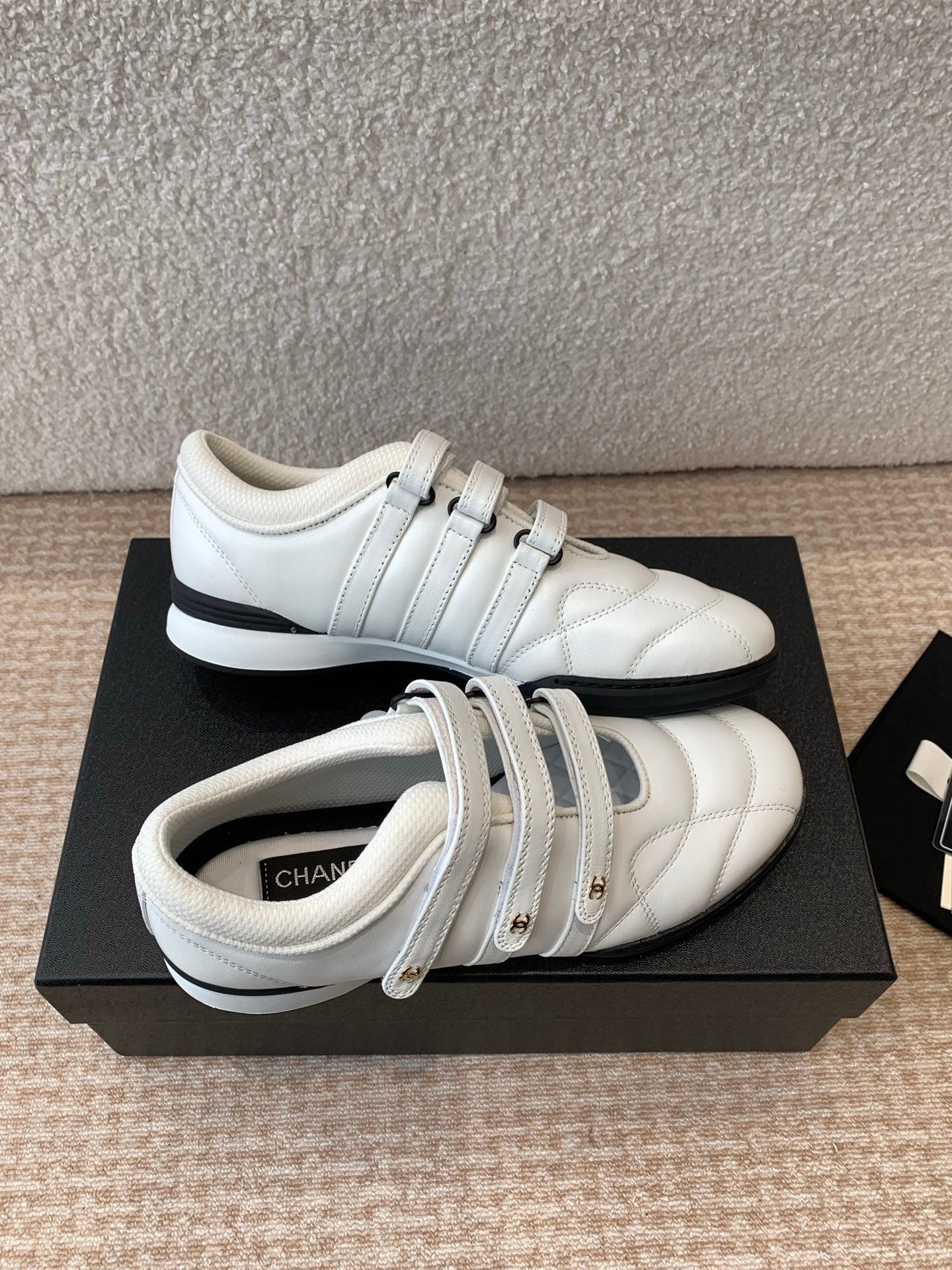 CHANEL MARY JANE SNEAKERS IN WHITE LAMBSKIN
