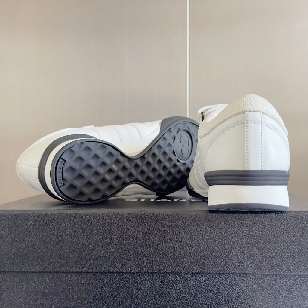 CHANEL MARY JANE SNEAKER IN WHITE LAMBSKIN