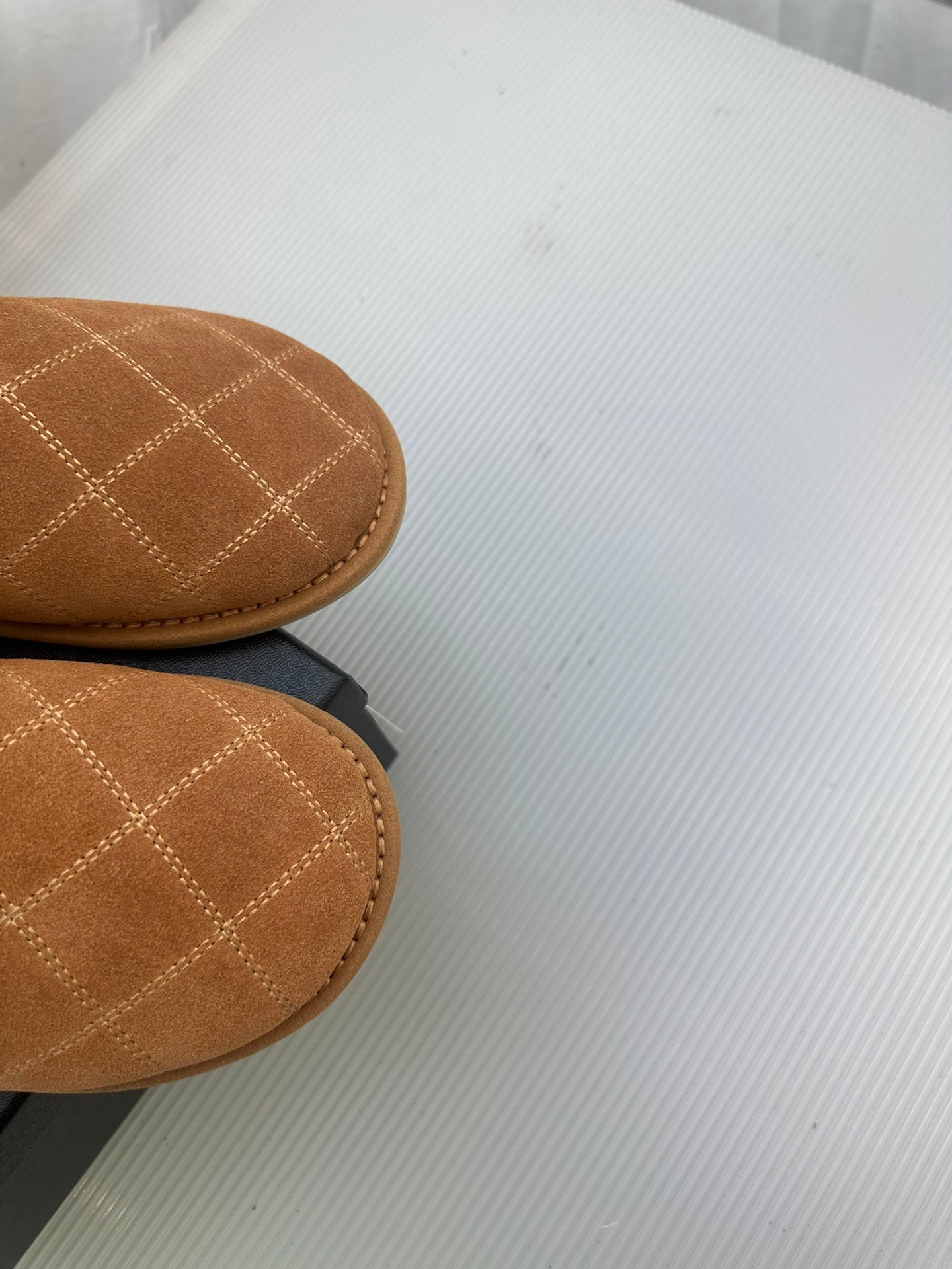 CHANEL Brown Suede Gold Chain Mules