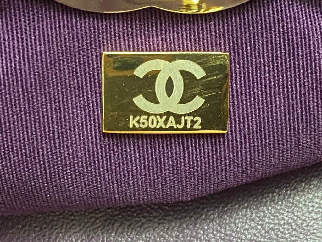 CHANEL 39 LARGE SHOPPING BAG IN VIOLET CALFSKIN