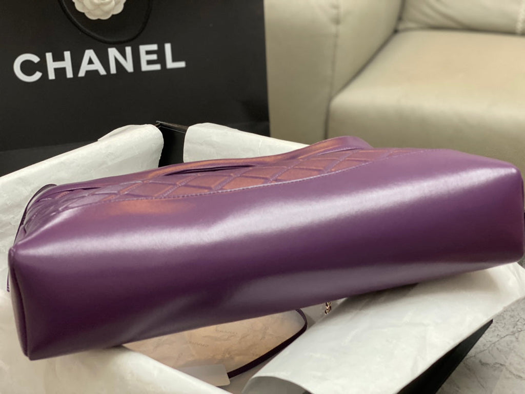 CHANEL 39 LARGE SHOPPING BAG IN VIOLET CALFSKIN