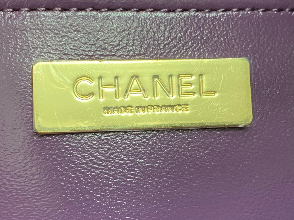CHANEL SMALL 30 SHOPPING BAG IN VIOLET PURPLE CALFSKIN