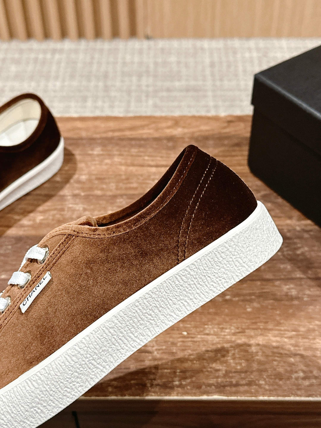CHANEL CONVERSE SNEAKER IN PENNY BROWN VELVET