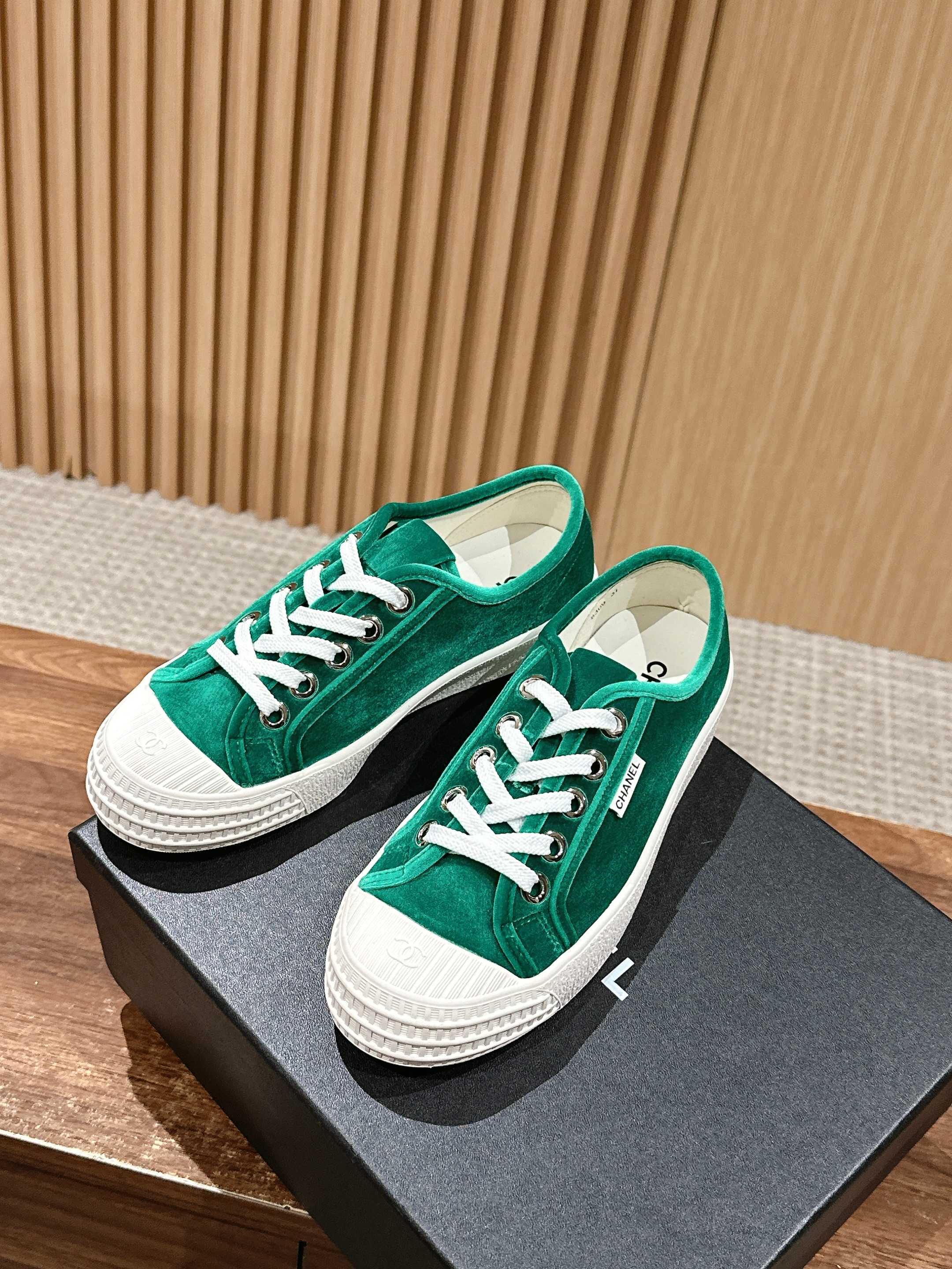 CHANEL CONVERSE SNEAKER IN TEAL GREEN VELVET