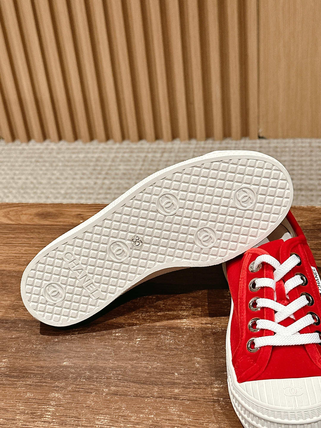 CHANEL CONVERSE SNEAKER IN RUBY RED VELVET