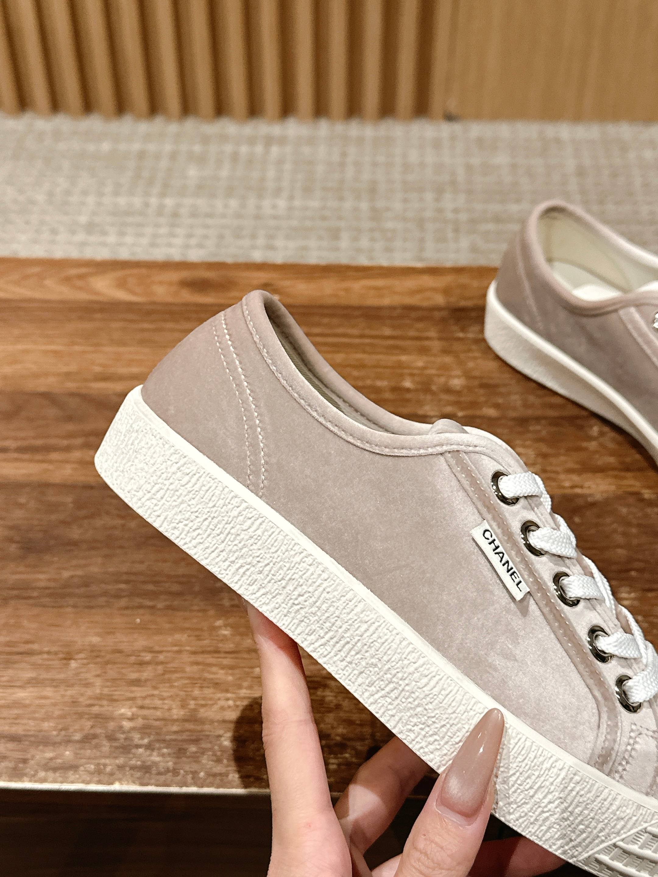 CHANEL CONVERSE SNEAKER IN KHAKI BROWN VELVET