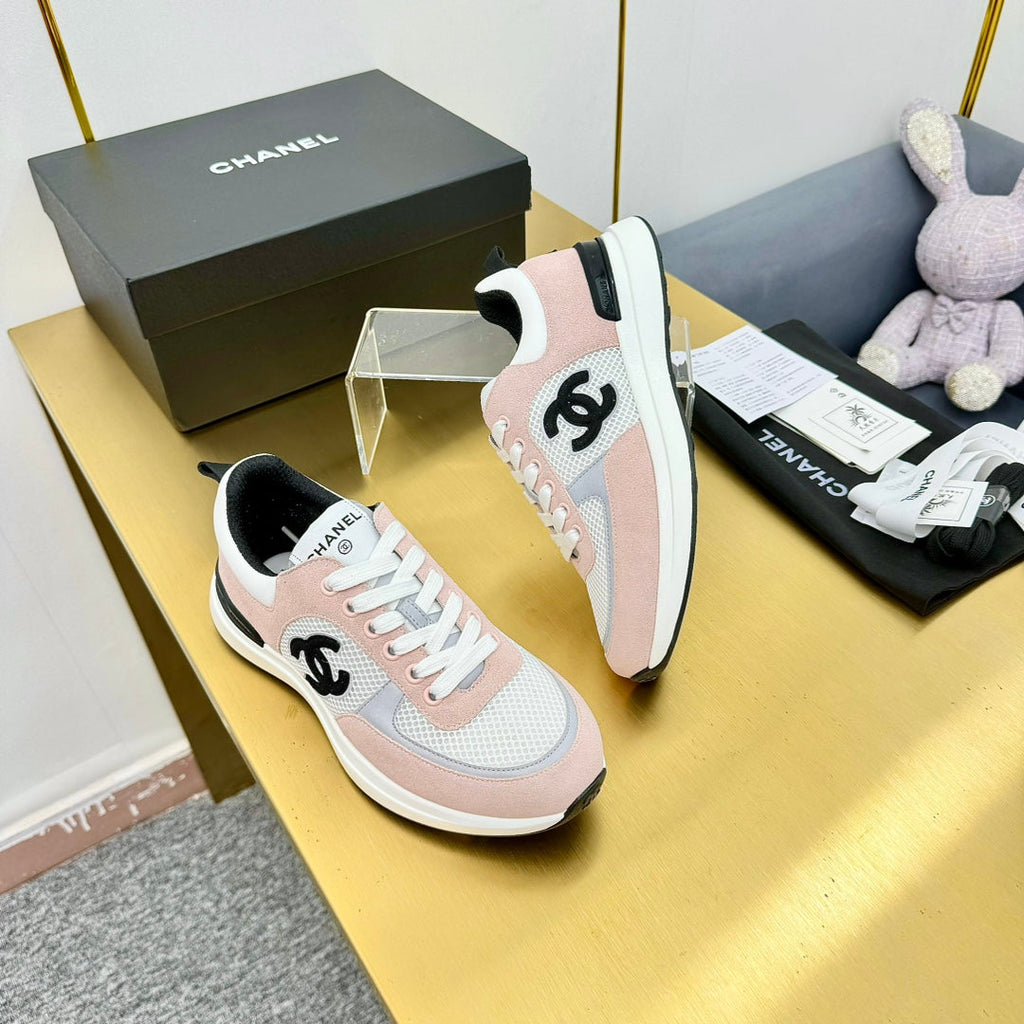 CHANEL CLASSIC TRAINER IN LIGHT PINK MERCERIZED VELVET