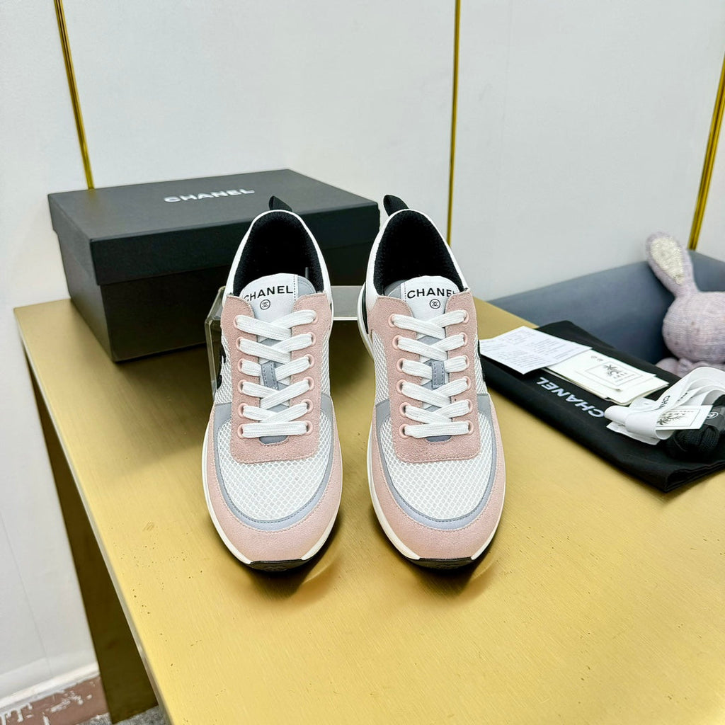 CHANEL CLASSIC TRAINER IN LIGHT PINK MERCERIZED VELVET