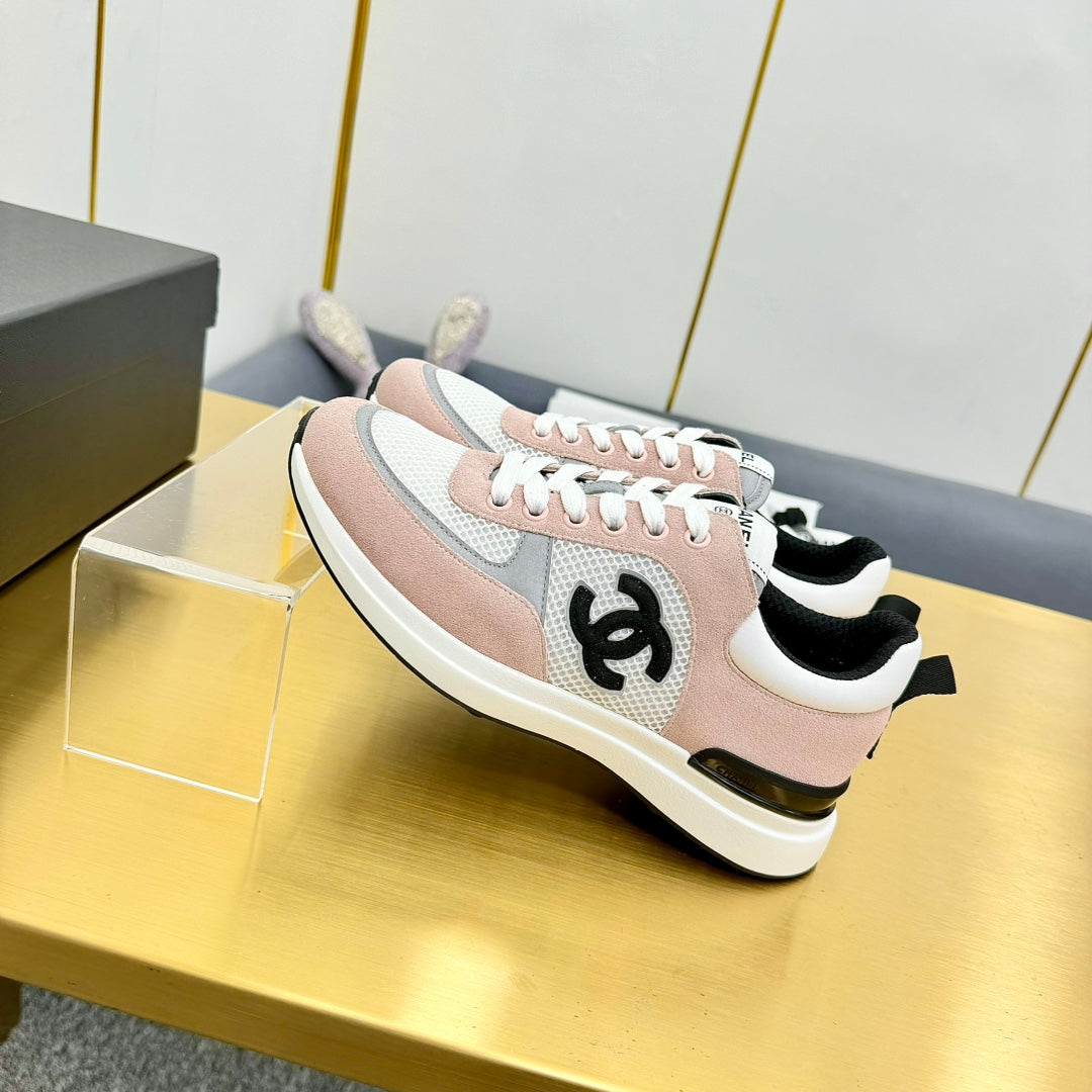 CHANEL CLASSIC TRAINER IN LIGHT PINK MERCERIZED VELVET