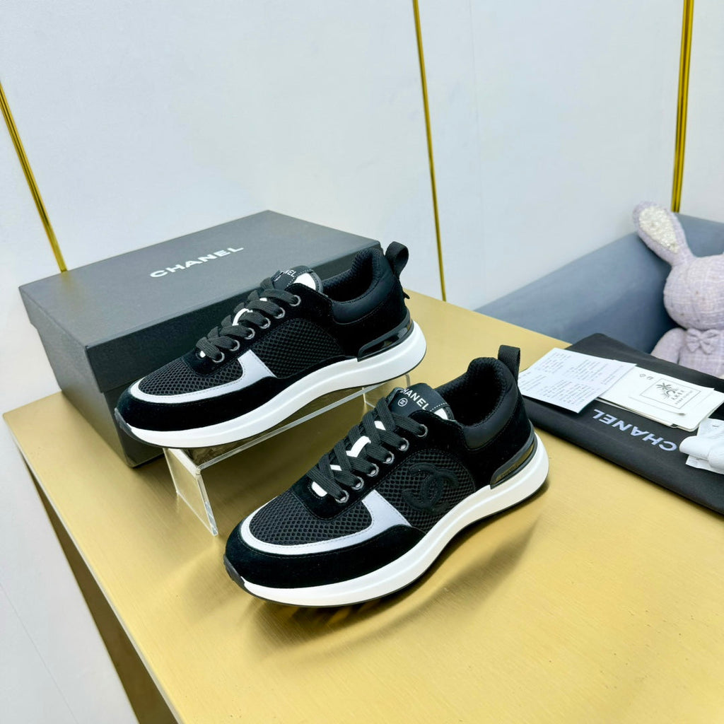 CHANEL CLASSIC TRAINER IN BLACK MERCERIZED VELVET