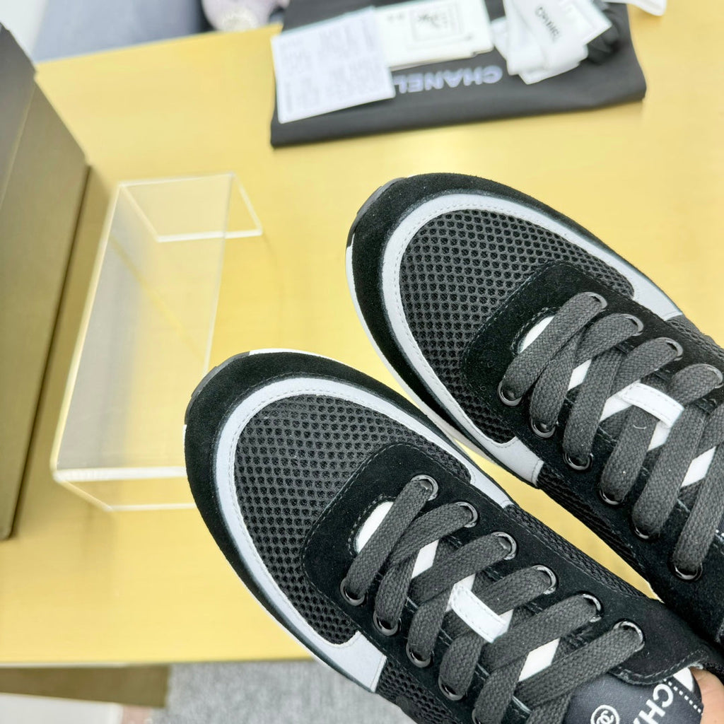 CHANEL CLASSIC TRAINER IN BLACK MERCERIZED VELVET