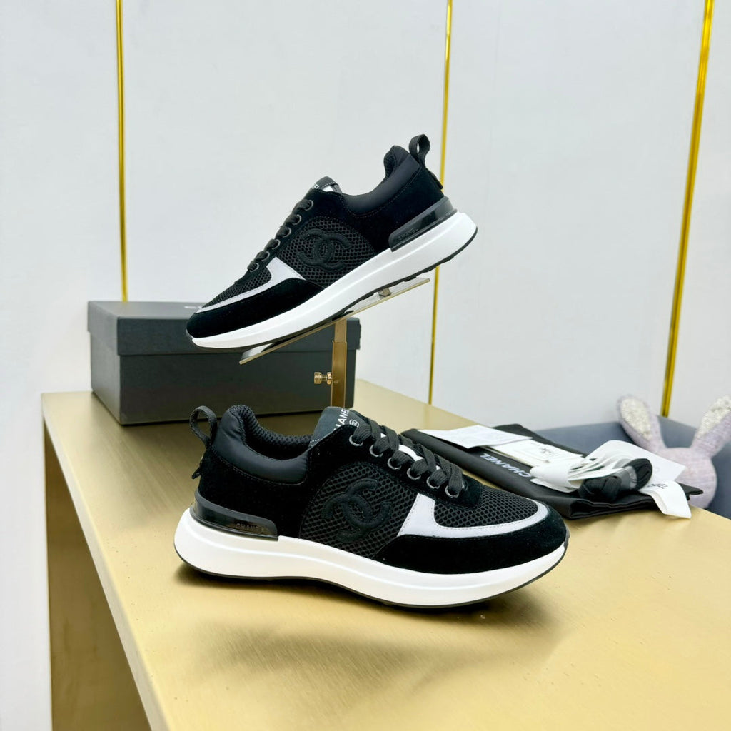 CHANEL CLASSIC TRAINER IN BLACK MERCERIZED VELVET