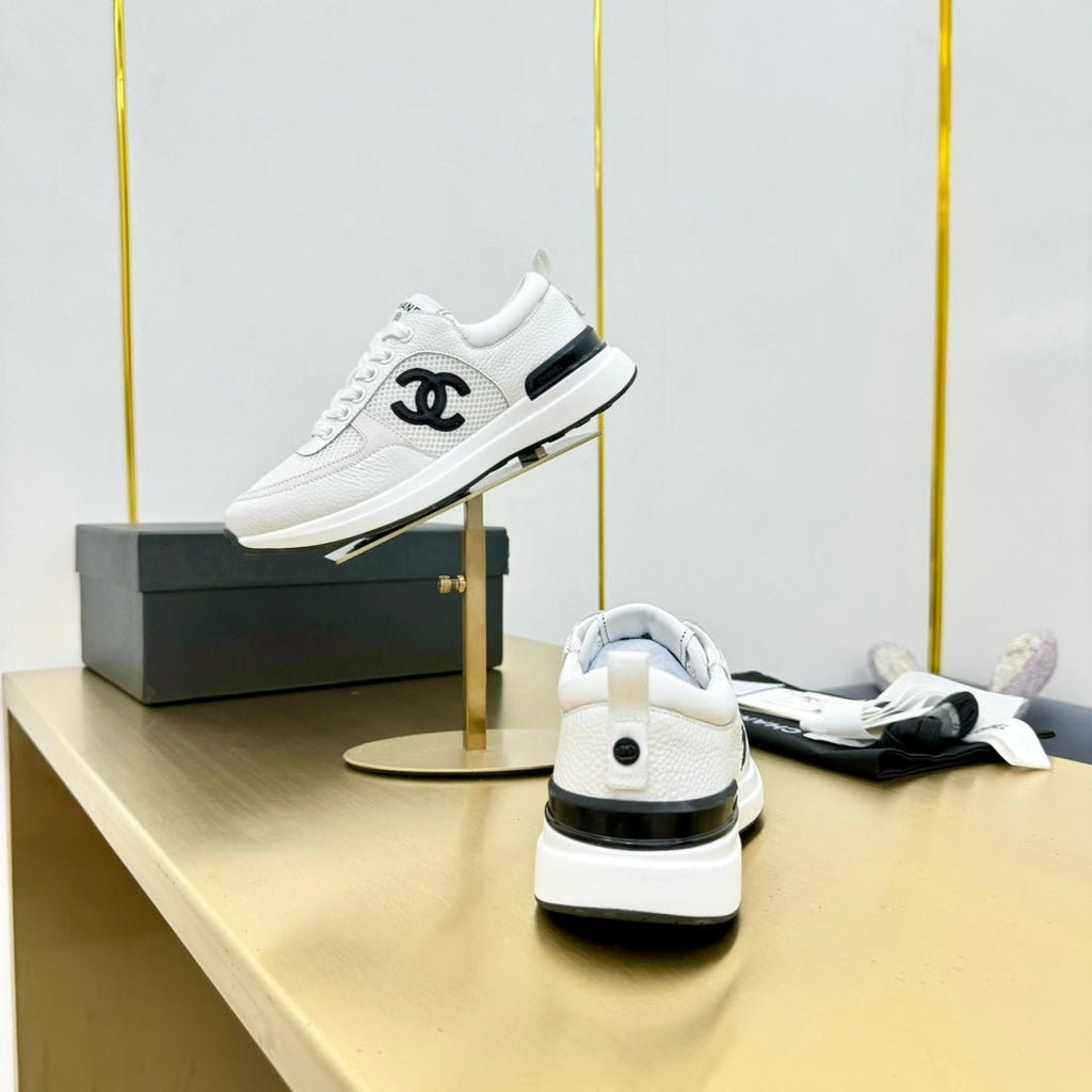 CHANEL CLASSIC TRAINER IN WHITE MERCERIZED VELVET