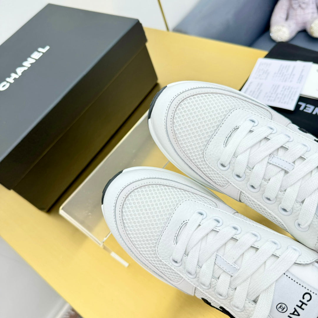 CHANEL CLASSIC TRAINER IN WHITE MERCERIZED VELVET