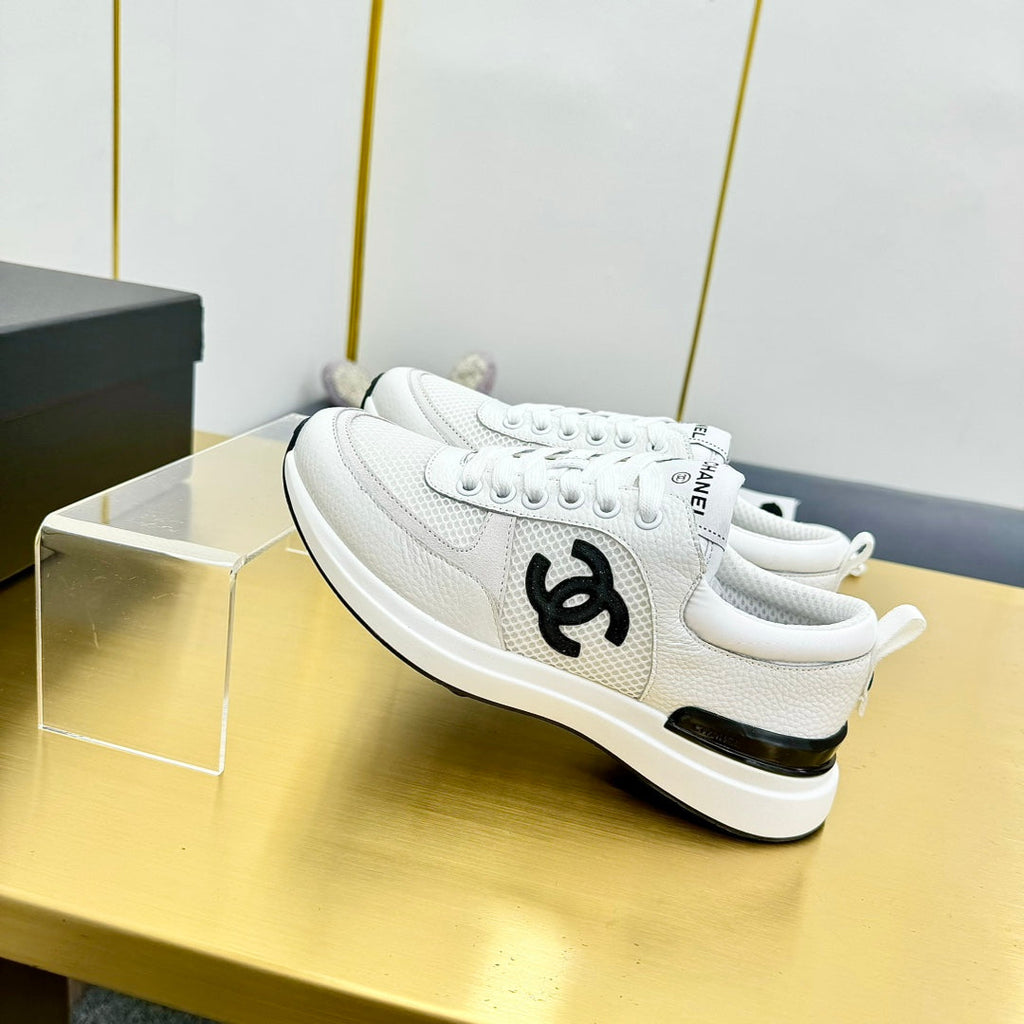 CHANEL CLASSIC TRAINER IN WHITE MERCERIZED VELVET