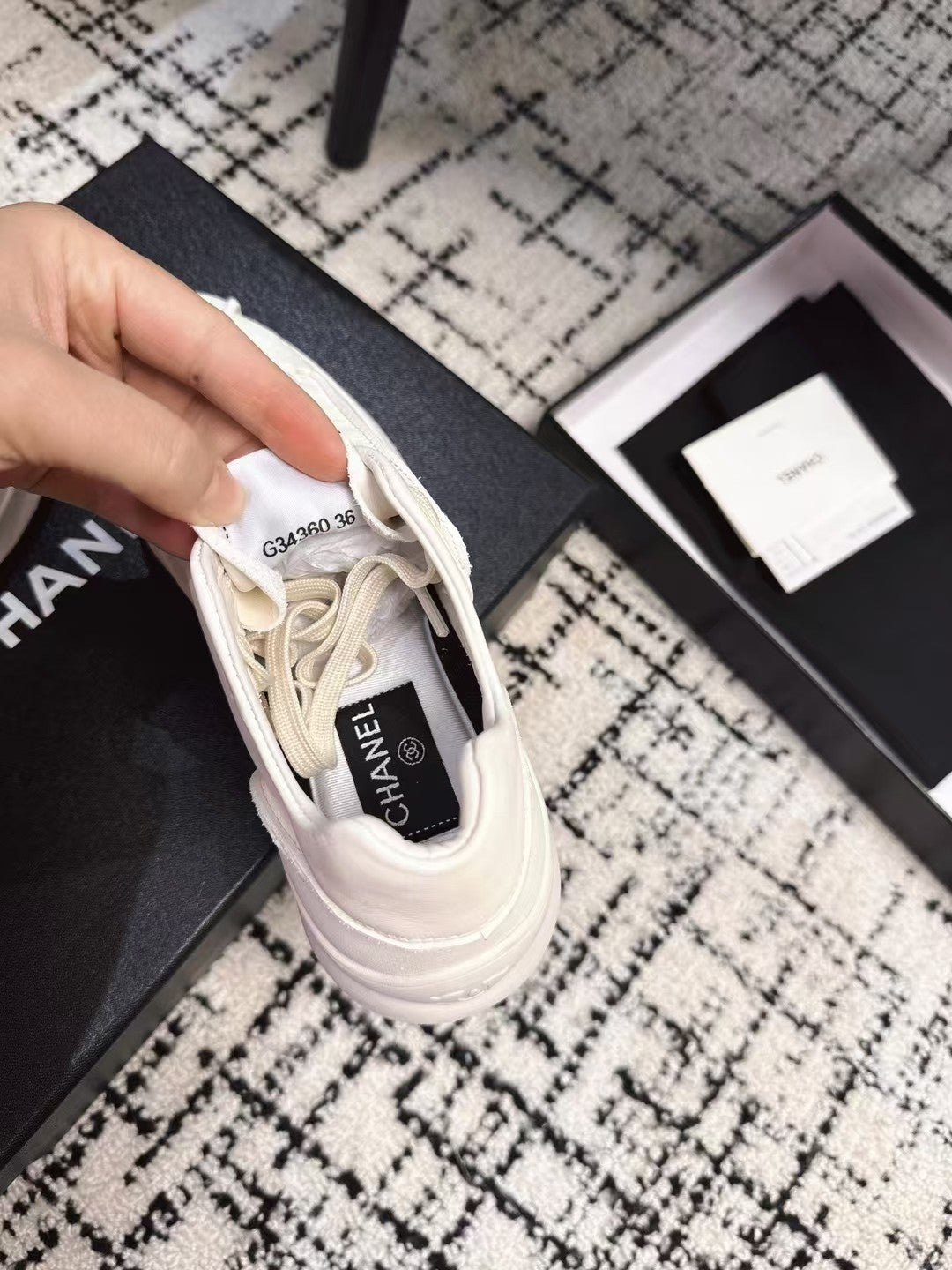 CHANEL CLASSIC SNEAKERS IN WHITE SHEEPSKIN